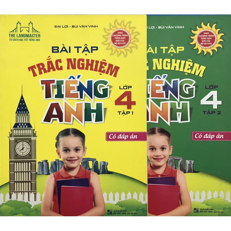 Sách - Bài tập trắc nghiệm tiếng anh lớp 4 (Combo 2 tập)