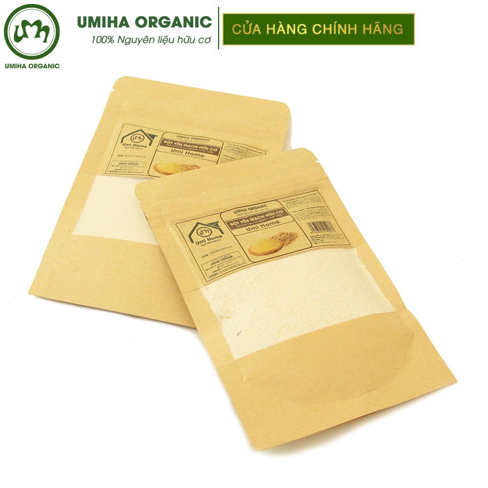 Bột Yến Mạch hữu cơ UMIHA nguyên chất túi Zip 35g - Đắp mặt dưỡng da tươi sáng, làm trắng da, giảm thâm và lành mụn