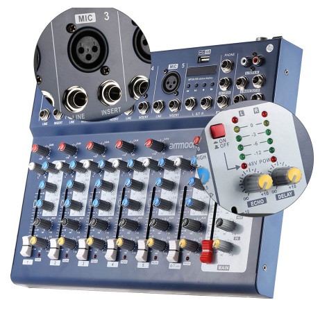 Mixer Yamaha F7, Bluetooth Hát Livestream Karaoke Và Mixer F4 USB Bluetooth - Tặng Giắc 6,5 Ra 3.5