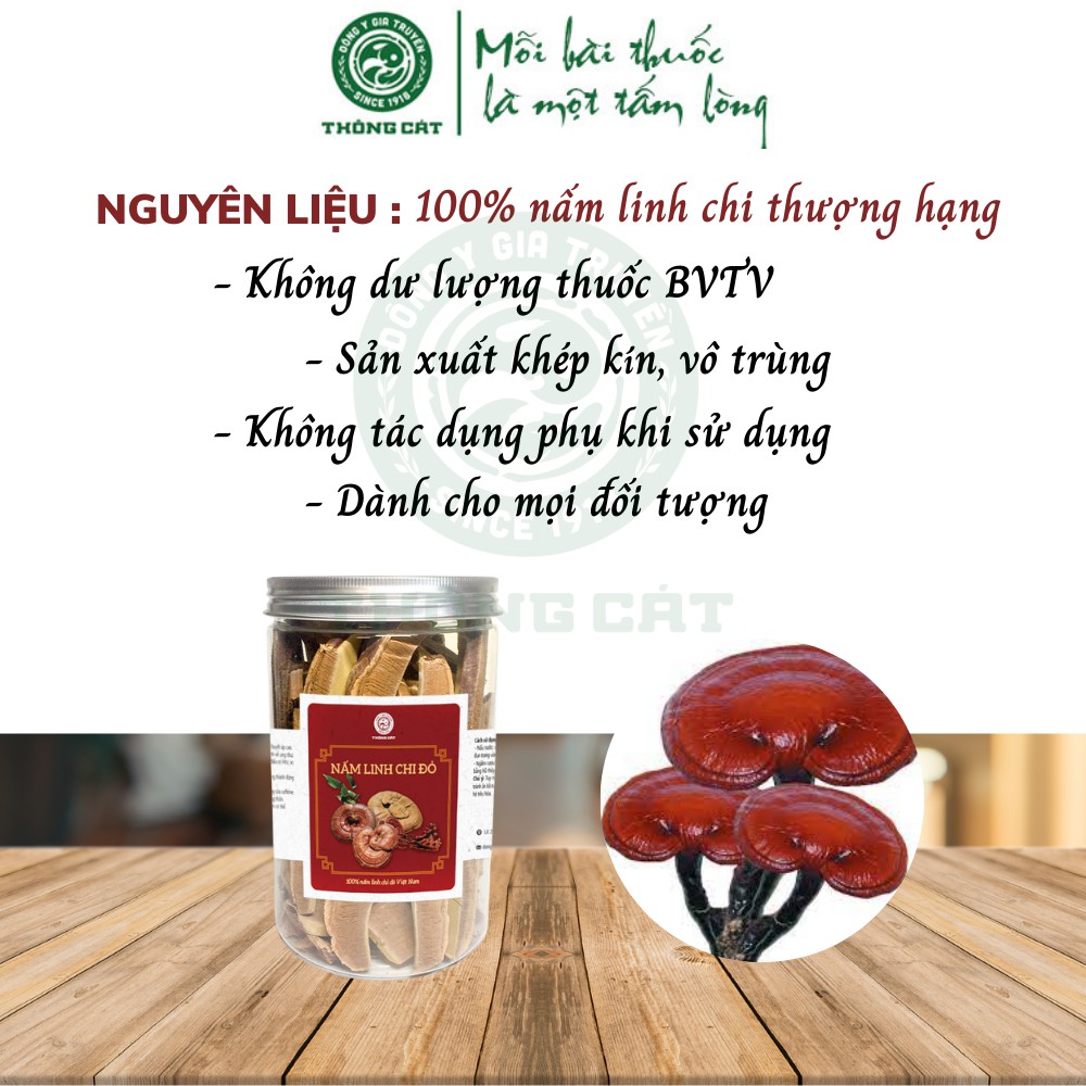 Nấm linh chi rừng thái lát tăng cường miễn dịch, ngừa ung thư, tim mạch, ổn định huyết áp Đông y gia truyền Thông Cát