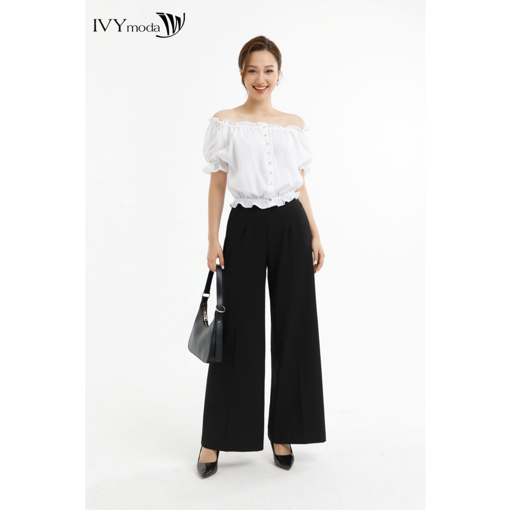 Quần dài nữ ống rộng IVY moda MS 22M7617