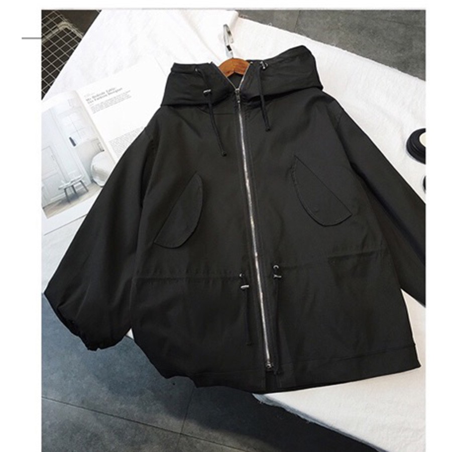 Áo khoac nữ form rộng có dây thắt eo