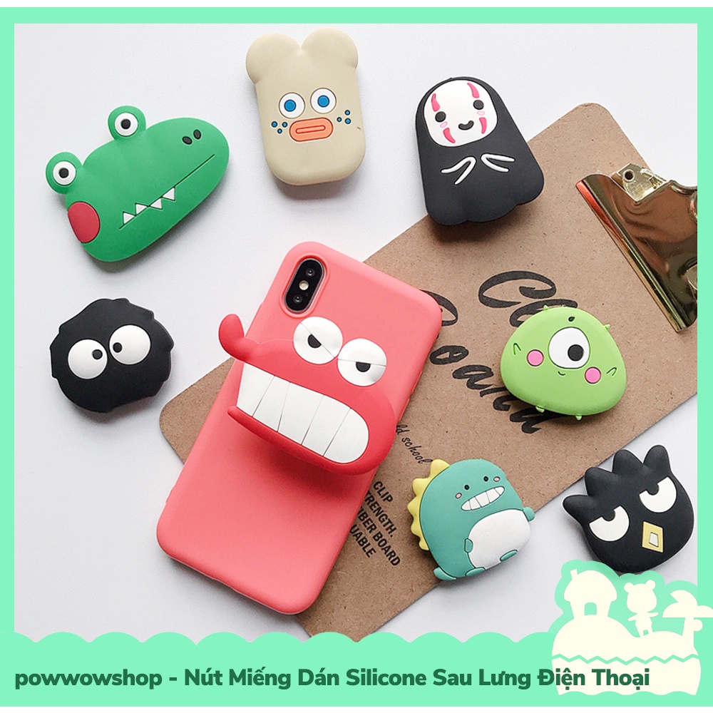 [Sẵn VN - Hỏa Tốc] Phụ Kiện Nút Dẻo Silicon, Miếng Dán Mặt Lưng Tạo Tay Vịn Giá Đỡ Cho Điện Thoại Pickup Me