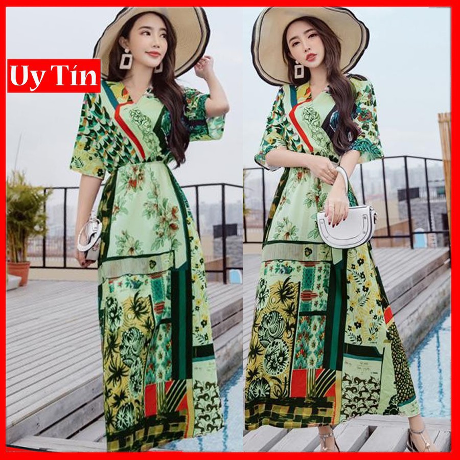 Đầm maxi hoạ tiết cao cấp, đầm maixi nhập khẩu họa tiết sang chảnh DX10 dammaxionline | BigBuy360 - bigbuy360.vn