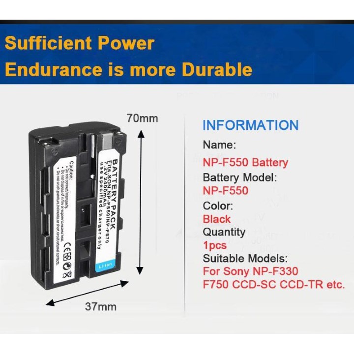 Pin Cho Máy Quay Phim Sony Np-F550/Np-570 7.2V 2400Mah