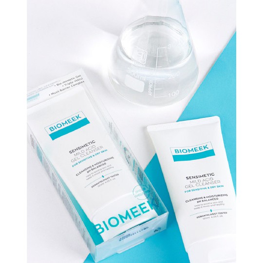 Gel rửa mặt Biomeek dành cho da nhạy cảm Biomeek Sensimetic Mild Acid 120ml