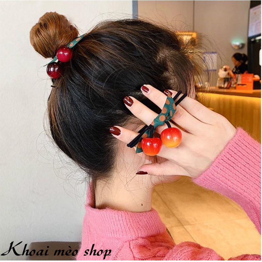 Dây buộc tóc trái cherry