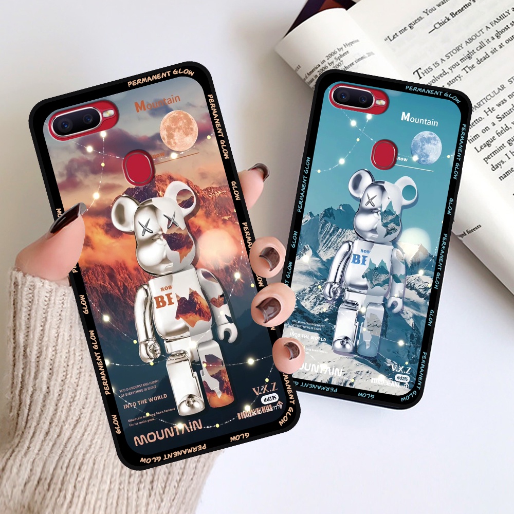Ốp Oppo A5s / A7 / F9 / A12 in hình họa tiết Mountain, Be@rbrick dễ thương (T13 - T18)