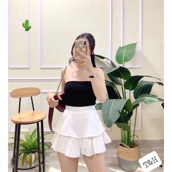 Chân váy ngắn xếp li 2 tầng 3 tầng chân váy ngắn xòe siêu xinh siêu rẻ có túi và quần trong
