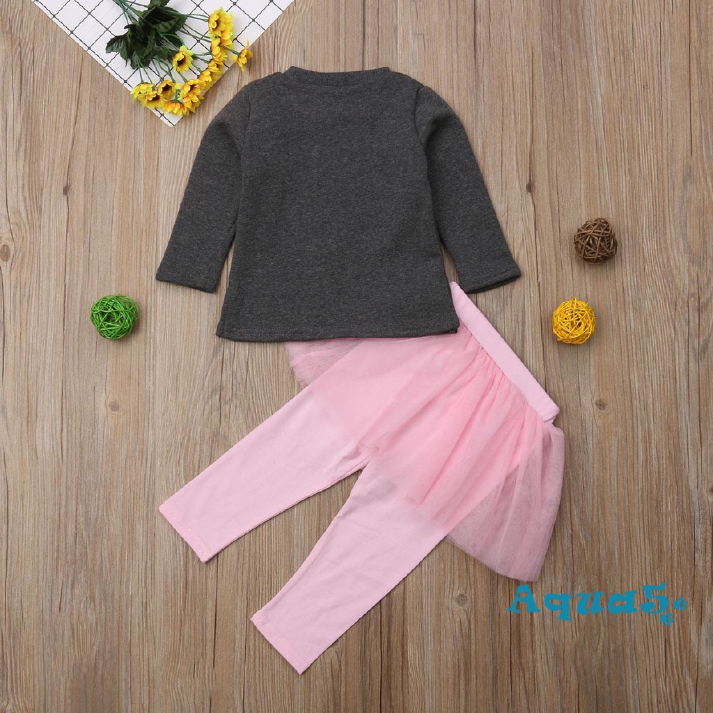 Set Áo Thun Tay Dài &amp; Quần Legging Cho Bé Gái