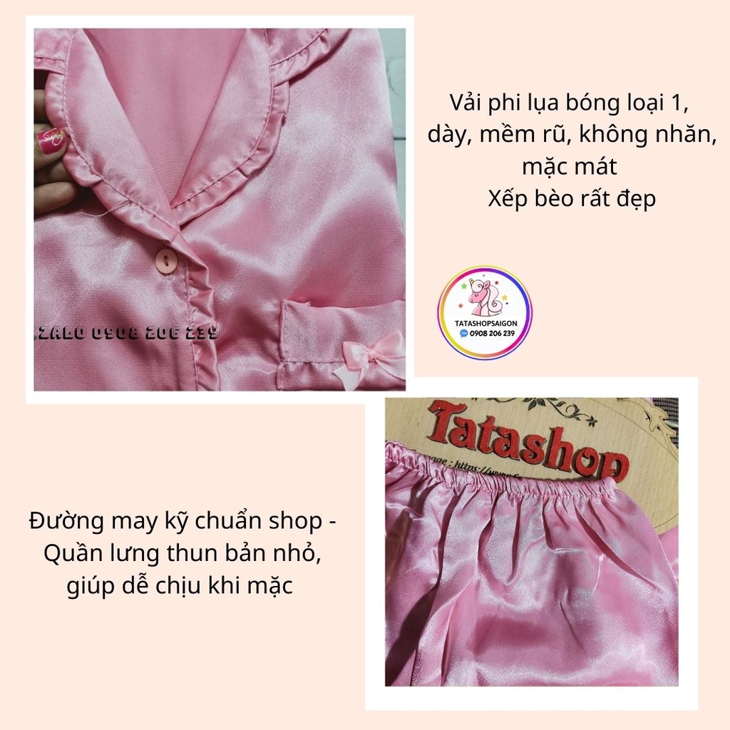 11-40kg Bộ quần áo dài tay vải phi bóng cho bé gái - Bộ pijama dài tay size đại cho bé gái -tatashop