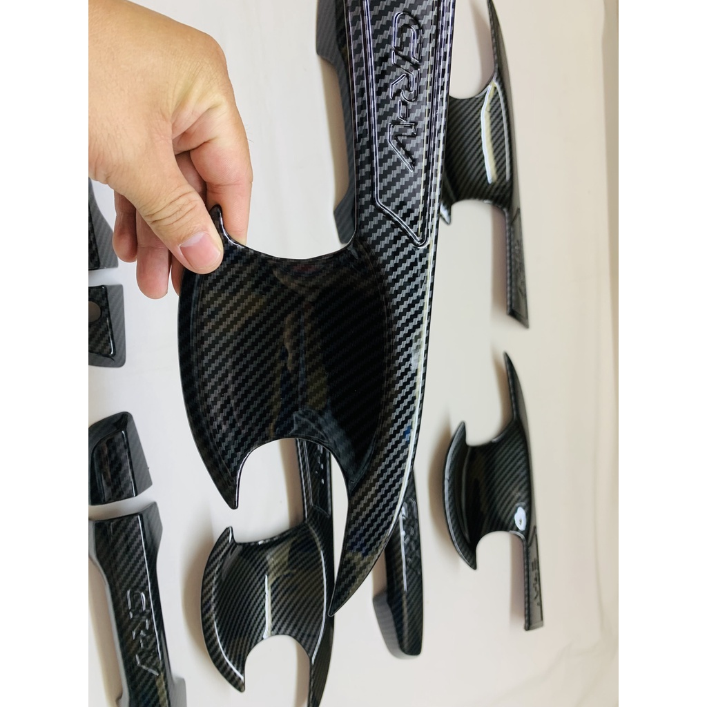 Ốp tay nắm, hõm cửa cacbon xe CRV 2018-2019-2020-2021-2022 vân CACBON cao cấp