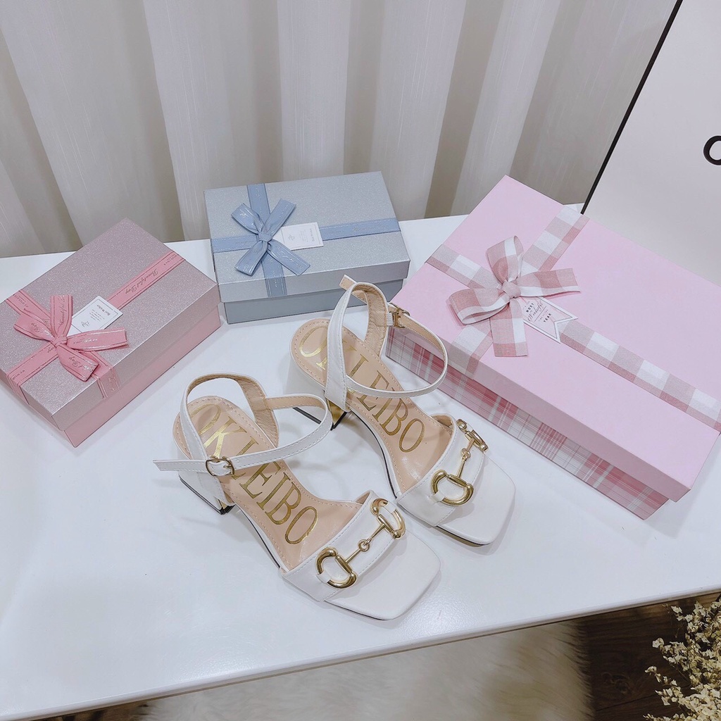 GIÀY SANDANL NỮ PHỐI KHÓA NGANG GÓT 5CM MẪU MỚI XINH XẮN MÃ 154