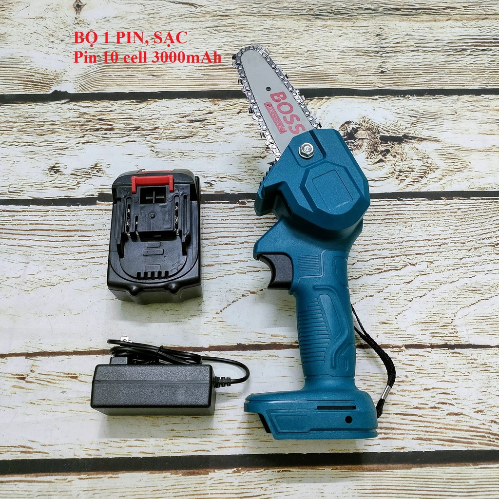 SV Cưa xích chạy pin 18V - 21V lam xích 4inch (chung pin Makita)