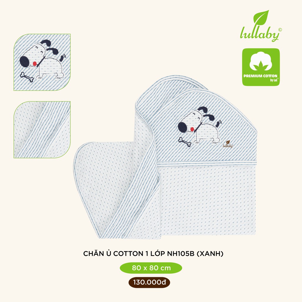 Chăn ủ cotton 1 lớp Lullaby 80x80 cm NH105B