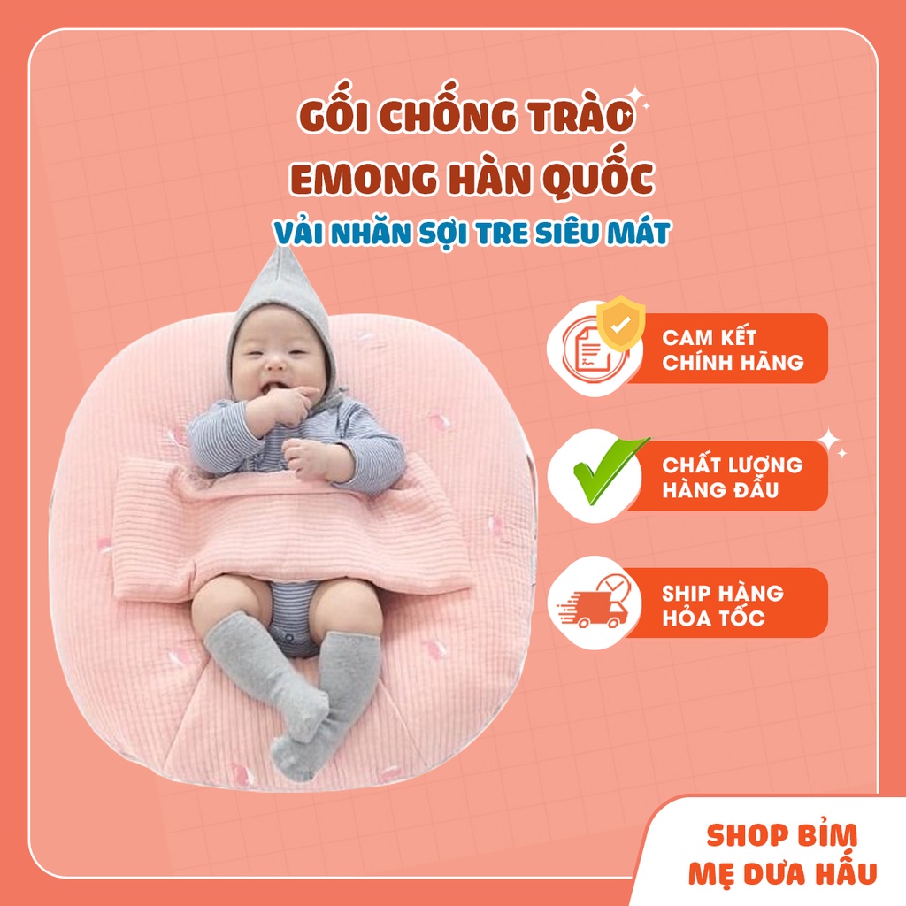 GỐI CHỐNG TRÀO NGƯỢC CHO BÉ EMONG , GỐI CHỐNG TRÀO HÀN QUỐC CHO TRẺ SƠ SINH