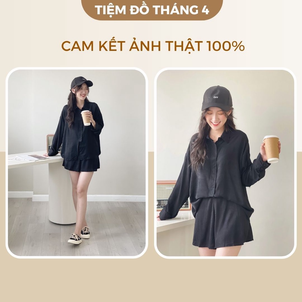 Set Nữ Đi Chơi Vải Xô Xước Không Nhăn Form Rộng TIỆM ĐỒ THÁNG 4 CASIE SET