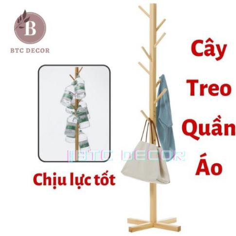 [ Hàng Loại 1] Cây Treo Quần Áo 100% Gỗ Thông Cao Cấp - Phong Cách Hàn Quốc Decor Nhà Cửa - Kt 100 x 45 x 35cm