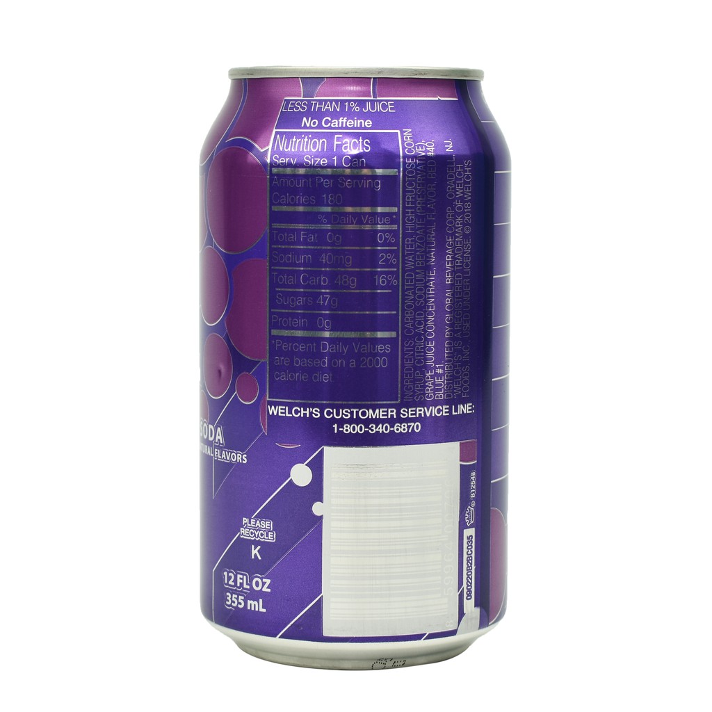 THÙNG 12 LON NƯỚC NGỌT WELCH'S NHO 355ML CỦA MỸ