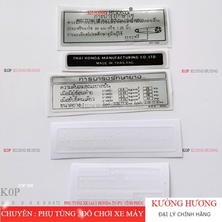 Tem thông số dành cho xe Honda Wave Thái
