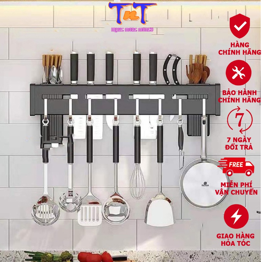 Kệ treo tường nhà bếp 40cm kệ dao treo tường giá cài dao inox đa năng tiết kiệm không gian sang trộng cao cấp