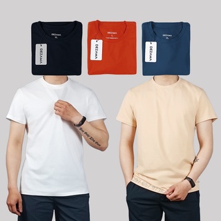 Áo phông nam cổ tròn DEZAMA, áo phông nam không cổ co dãn 4 chiều vải cotton mềm mịn