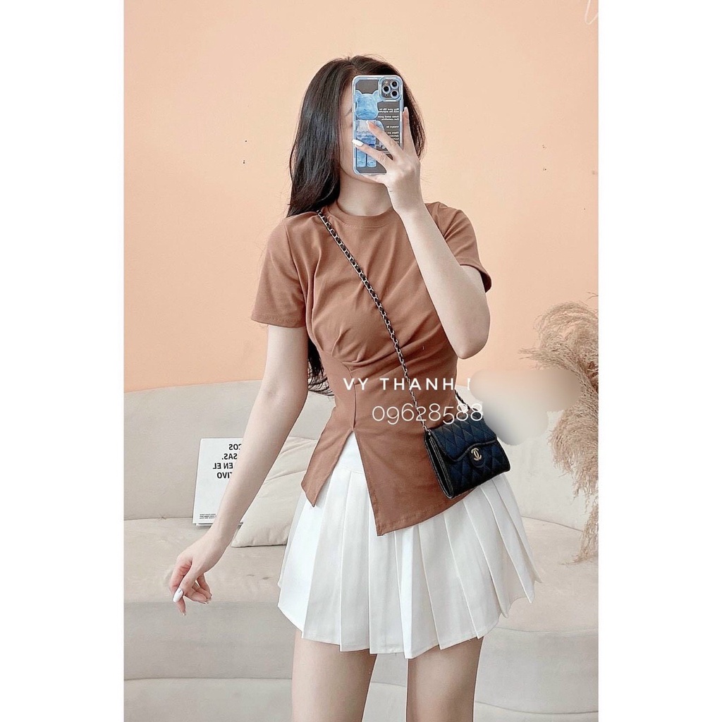 Áo thun cộc tay xẻ cạnh