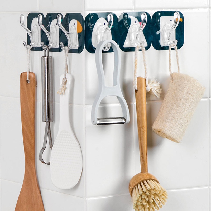 Móc Dán Tường 6 Móc Dán Được Bề Mặt Góc Tường, Có Thể Cắt Rời Tiện Lợi - C22