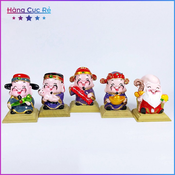 Bộ tượng 5 ông thần tài ❣️FREESHIP❣️ Tượng trang trí bàn làm việc, ô tô, tiểu cảnh-Shop Hàng Cực Rẻ