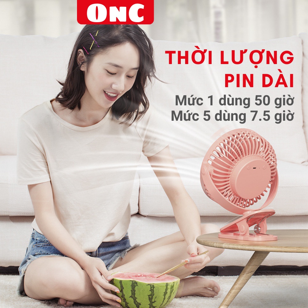 Quạt tích điện F06-7200mAh để bàn/ kẹp nôi Chạy 50 giờ liên tục - Xoay mọi tư thế - Hàng chính hãng - Bảo hành 15 tháng
