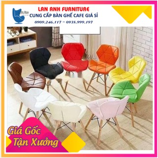 Ghế Eames bọc nệm tam giác chân gỗ ( LA_C003) - Nhắn tin chọn màu