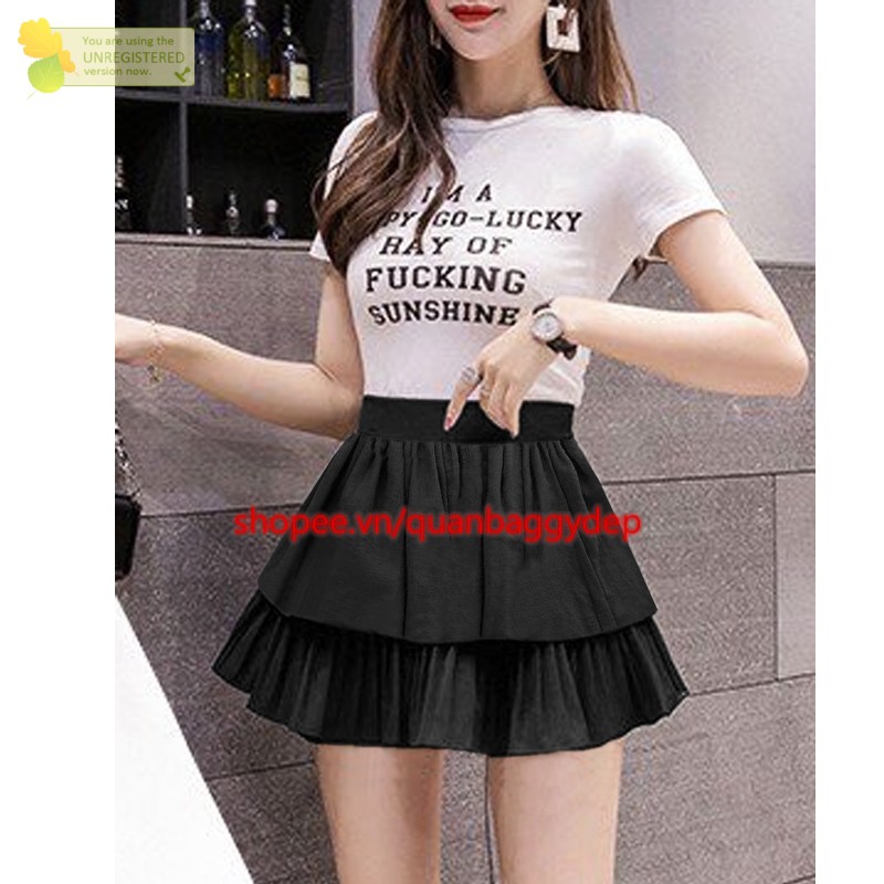 Chân váy phối xếp ly nhỏ 2 tầng lưng thun mt1106, mt278, mt1185, mt1186, mt386, mt1073 dễ thương, đáng yêu quanbaggydep