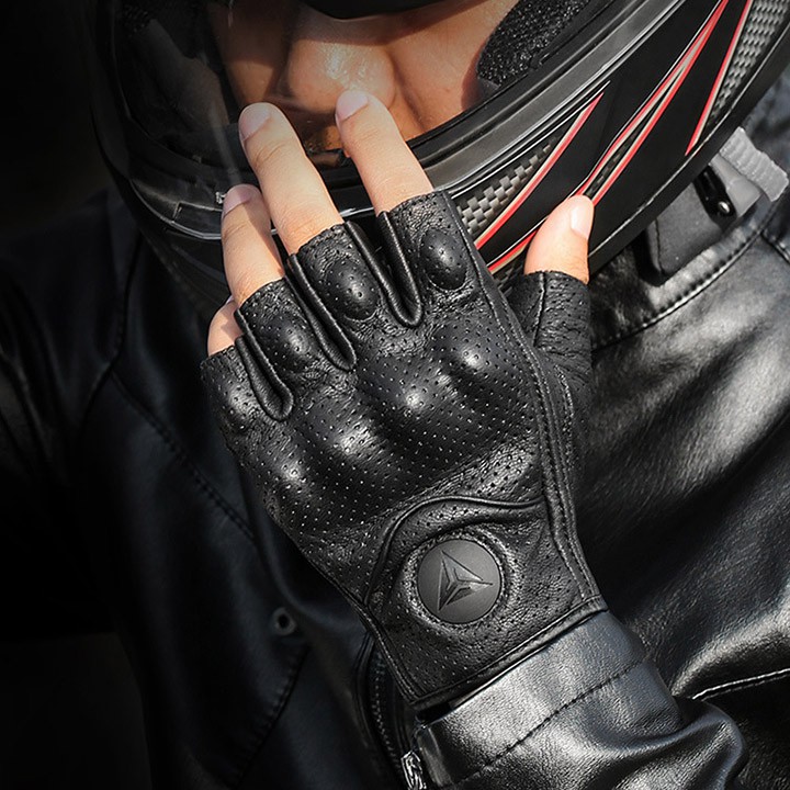 Găng Tay Da Cụt Ngón MOTO-WOLF Hoặc BSDDB, Đi Phượt, Lái Xe