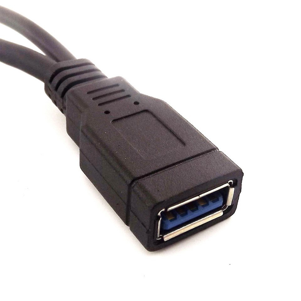 Dây cáp chia dữ liệu nguồn mở rộng chữ Y chuyển đổi USB lỗ cắm 3.0 sang 2 cổng USB đầu cắm 0.3m DEY