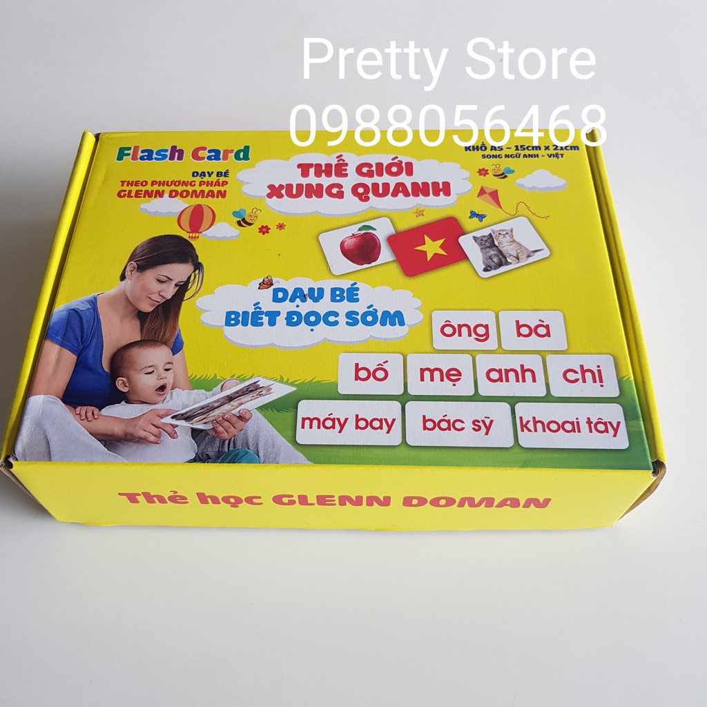 Có File nghe Tiếng Anh - Thẻ học thông minh Flashcard size A5 dày to nhất dạy trẻ TGXQ và dạy trẻ tập nói tập đọc