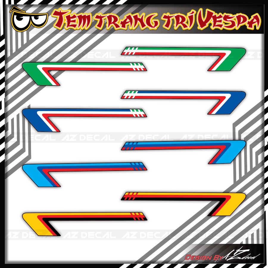 [Vespa] Tem Sườn 02 Xe Vespa Sprint/LX/GTS | VP15SUON02 | Tem Rời PVC 5 Lớp Dễ Dán Tại Nhà
