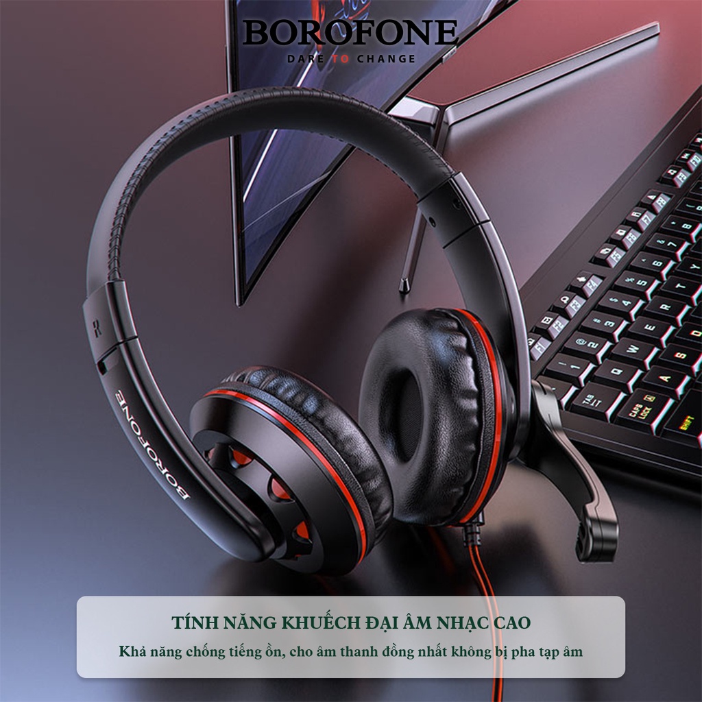 Tai nghe chụp tai có dây BOROFONE BO102 Gaming có mic đàm thoại - AK Mobile