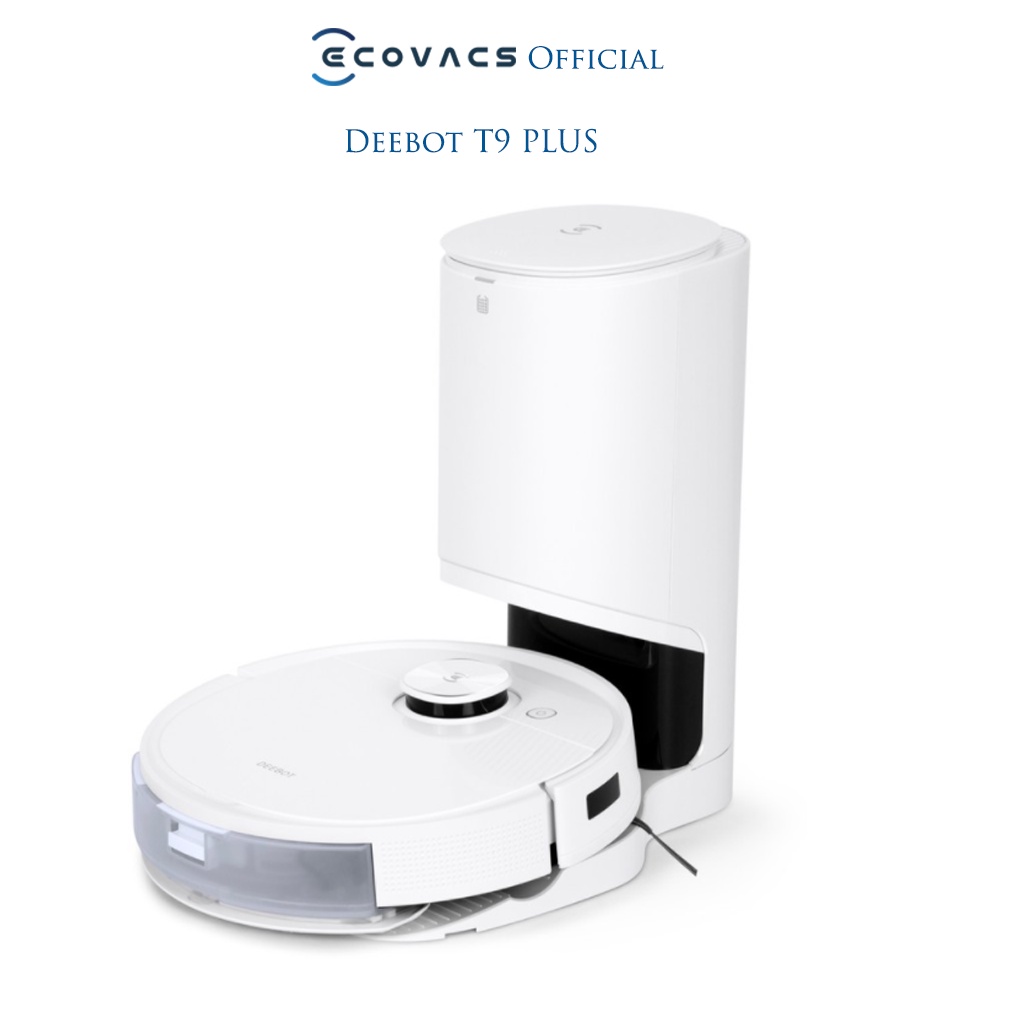 Robot Hút Bụi Lau Nhà Ecovacs Deebot T9 Plus có Dock Hút Rác Tự Động, Lực Hút 3000Pa