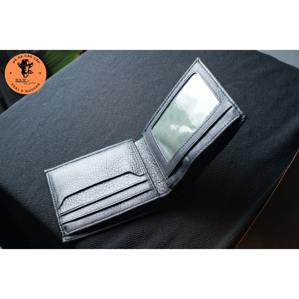 Ví nam da bò màu đen dáng ngang - RAM Leather