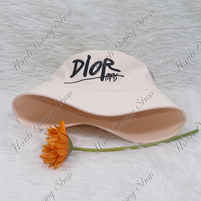Mũ bucket vành cụp 2 mặt nón bucket vành nhỏ thêu chữ D.io.r vải cotton cao cấp phù hợp cả nam và nữ