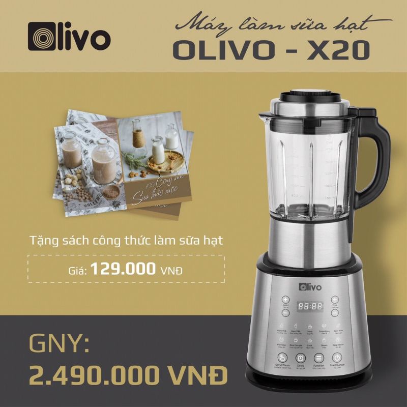 Máy xay nấu sữa hạt Olivo X20 - thương hiệu Mỹ