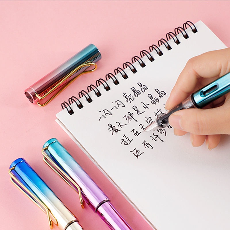 Bút Mực Bấm Ngòi 0.38mm Màu Sắc Tuyến Tính Chất Lượng Cao Cho Học Sinh