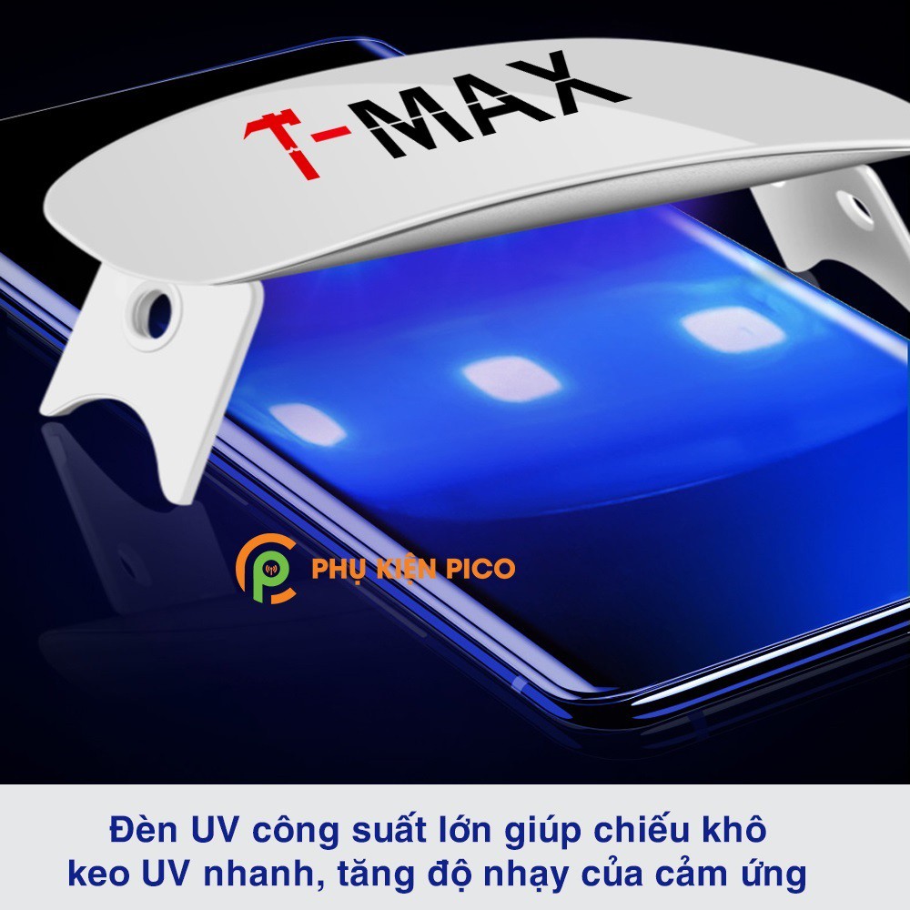 Kính cường lực Oneplus 8 nhận vân tay trong màn màn hình đèn UV cỡ lớn T-Max - Dán màn hình Oneplus 8