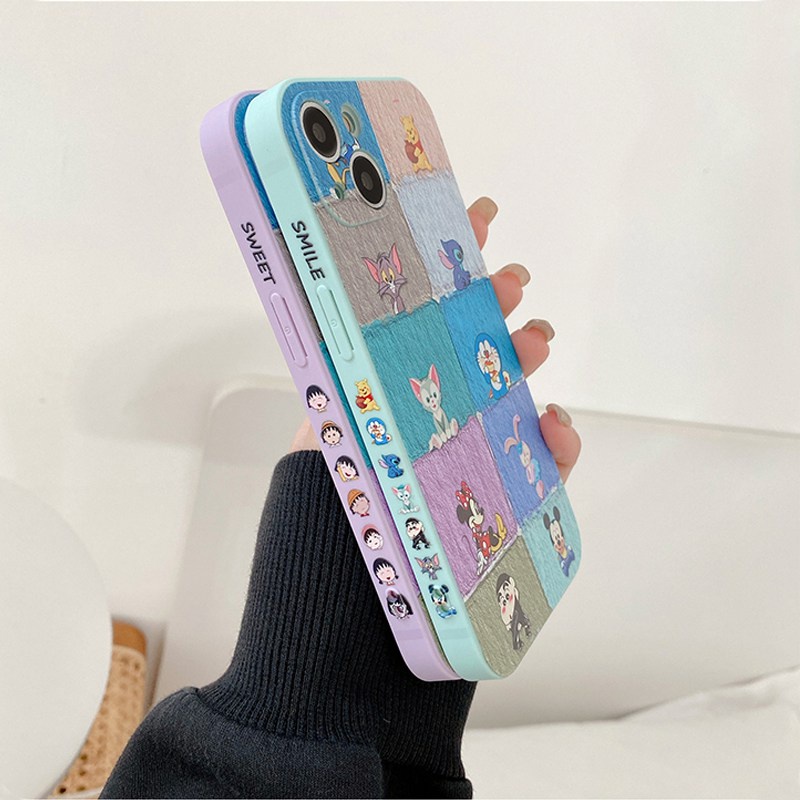 Rainbow Anime Girl Cute Silicone Soft Case for iPhone 6S 7 8 Plus XR XS Max   iPhone 11 12 13 Pro Max Redmi Note 8 Pro 9A 9T Cover