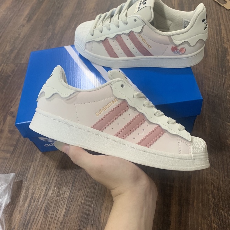 Giày Adidas Superstar Das Sò màu trắng kem ,giày thể thao Superstar Das Sò Màu Hồng Kem Màu Trắng Hot Trend 2022