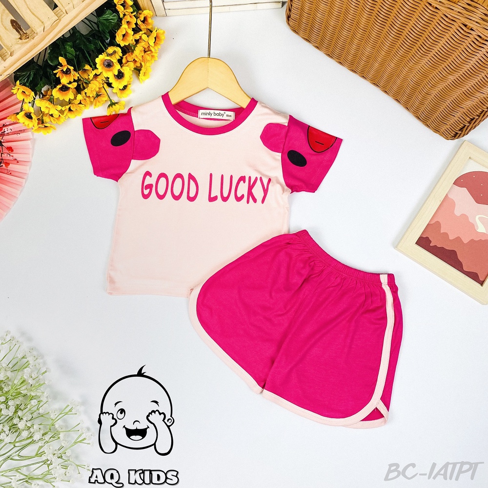 [Bé 7-30kg] Bộ Quần áo Cộc Tay Bé Trai, Bé Gái MINLYBABY, Thiết Kế Phối Tai Thỏ, Quần Vát Dễ Thương Unibaby - BCIATPT