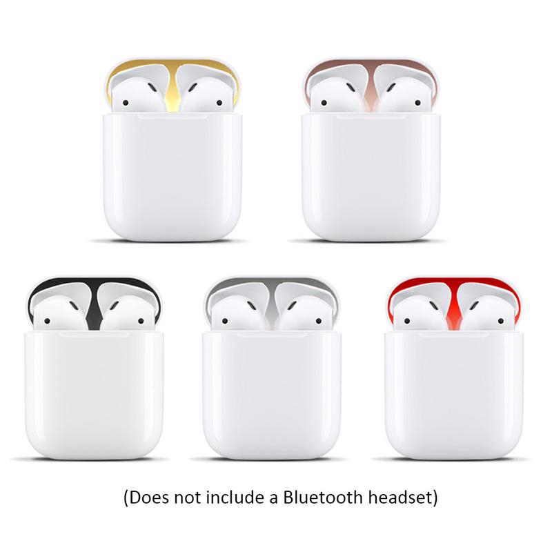 Set 2 nhãn dán kim loại chống bụi cho hộp sạc tai nghe Apple Airpods