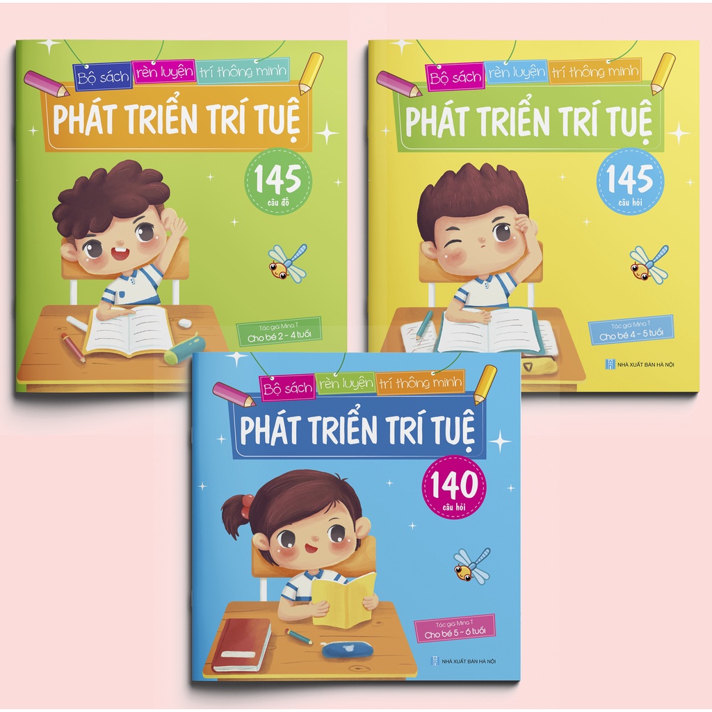 Sách - Phát triển trí tuệ (145 câu đố) bộ 3 cuốn - Dành cho trẻ 2-4, 4-5, và 5-6 tuổi