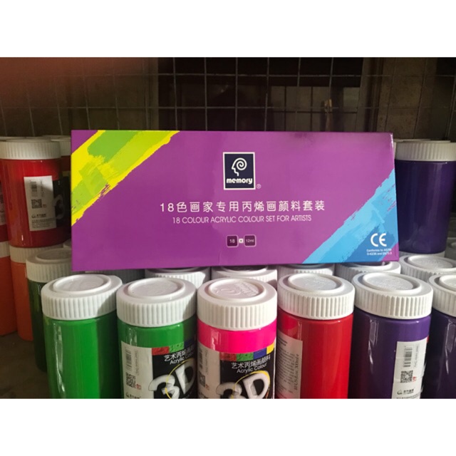 Hộp tuýp Sơn acrylic, Màu Acrylic, màu bằng acrylic thể tích 5ML dùng vẽ màu nước lên vải/đá/tường