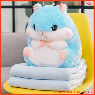 Gối kèm chăn mền thú bông chuột Hamster